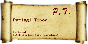 Parlagi Tibor névjegykártya